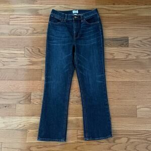 J. Crew Womens 27 Billie Demi Boot Crop Jeans Blue Koby Dark Wash Basic